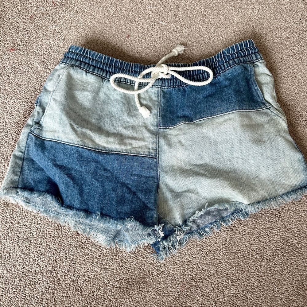 Aerie Patchwork Drawstring shorts •  stretchy waistband, pockets